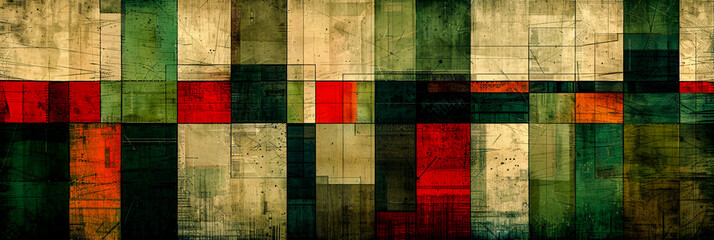 Fototapeta premium Panoramic Abstract Background Intricate Geometric Shapes and Warm Tones in a Dynamic and Captivating Banner Design Wallpaper Digital Art Poster Brainstorming Map Magazine Background Cover