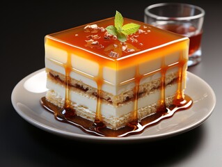 Close up shot of a cheesecake