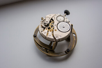 Retro watch mechanism on stand