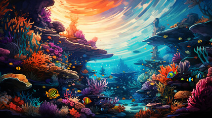 coral reef in the sea coral reef and fishes coral reef in aquarium
