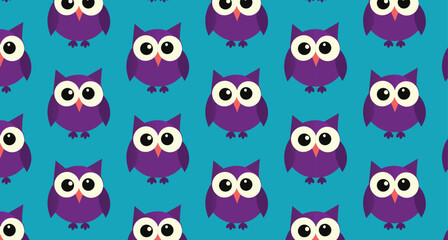 Purple Owl with a Purple Face and a Purple Background with a Purple Owl on the Left Pattern

