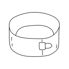 Round baking dish for cake or Springform pan, doodle style flat vector outline for coloring book