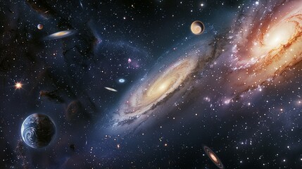 Star-Filled Night Sky: Galaxies and Deep Space