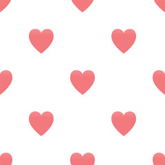 pink hearts on white background.Pink heart seamless pattern.