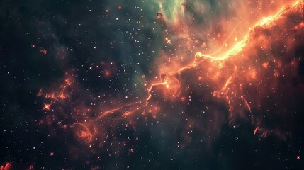 Obraz premium Nebulae and Stars in a Galaxy-Filled Universe