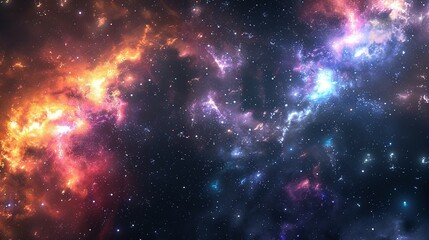 Obraz premium Galaxy and Nebulae-Filled Universe