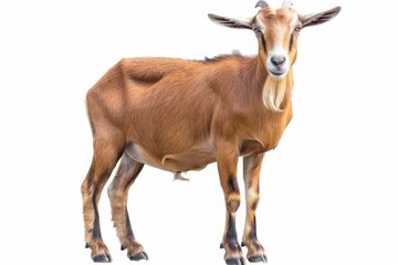 Fototapeta premium brown goat isolated on white background