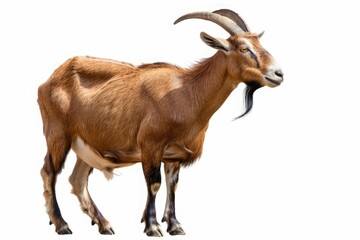 Fototapeta premium brown goat isolated on white background