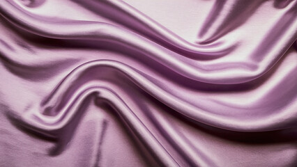 Obraz premium Close-up of smooth, flowing pink satin fabric with elegant folds and waves.