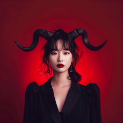 beautiful idol with horns