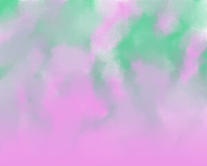 harmonious gradient blending soft green and pink hues
