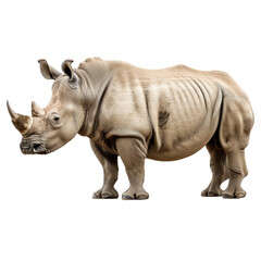 Obraz premium Full body of rhinoceros isolated on transparent background, cut out, png