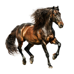 Obraz premium Brown horse isolated on transparent background, cut out, png