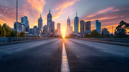 Fototapeta premium sunset at the city