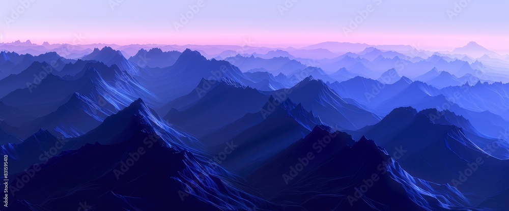 Wall mural Abstract Mountain Range With Surreal Lighting, Background