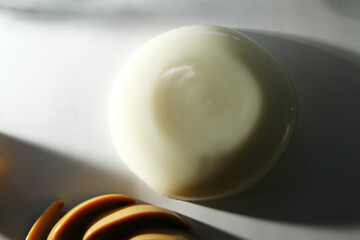 Close up of vanilla pudding