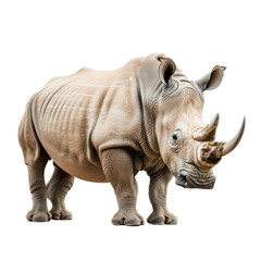 Obraz premium Full body of rhinoceros isolated on transparent background, cut out, png