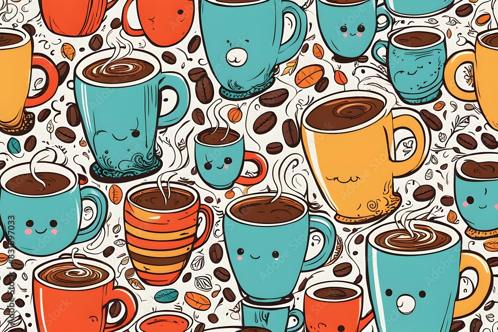 Poster the cups are arranged in a pattern, with some cups overlapping each other