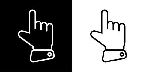 Finger gesture icon. Finger touch icon. Black icon. Click. Finger. 
