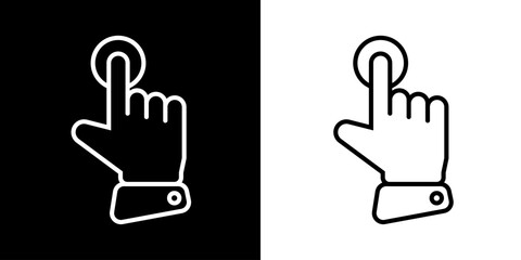Finger gesture icon. Finger touch icon. Black icon. Click. Finger. 
