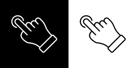 Finger gesture icon. Finger touch icon. Black icon. Click. Finger. 
