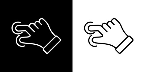 Finger gesture icon. Finger touch icon. Black icon. Click. Finger. 

