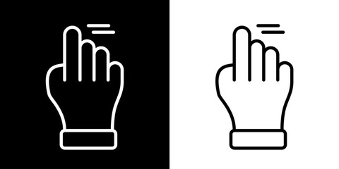 Finger gesture icon. Finger touch icon. Black icon. Click. Finger. 
