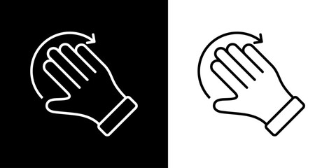 Finger gesture icon. Finger touch icon. Black icon. Click. Finger. 
