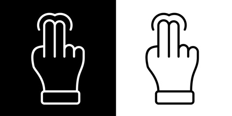 Finger gesture icon. Finger touch icon. Black icon. Click. Finger. 
