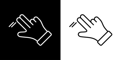 Finger gesture icon. Finger touch icon. Black icon. Click. Finger. 
