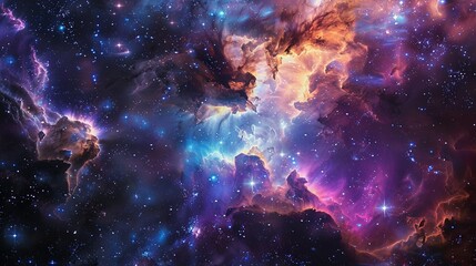 Galaxy with Nebula and Stars: Outer Space Background