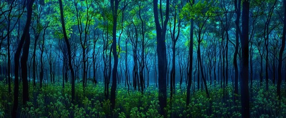 Abstract Forest With Iridescent Trees, Background