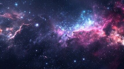 Nebula and Stars in a Galaxy: Space Background