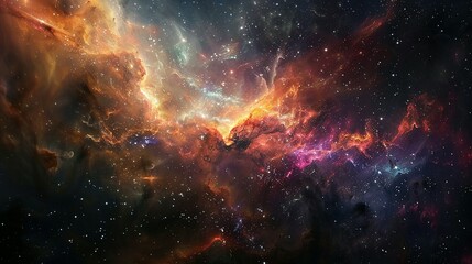 Nebula and Stars in a Galaxy: Space Background