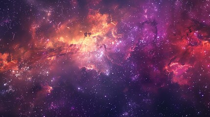 Nebula and Stars in a Galaxy: Space Background