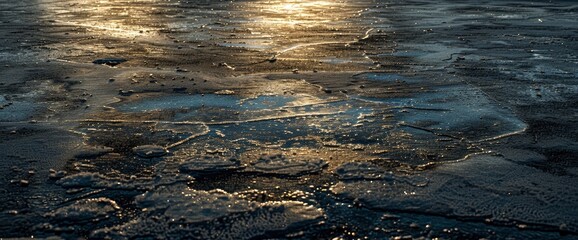 Abstract Frozen Tundra With Luminous Ice, Background