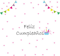 Ilustración Feliz Cumpleaños. Diseño feliz cumpleaños. 2000x2000 px.