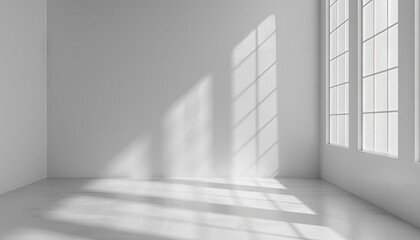minimalistic light grey background with subtle window shadows product showcase