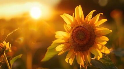 Obraz premium Close-up of a vibrant sunflower in full bloom