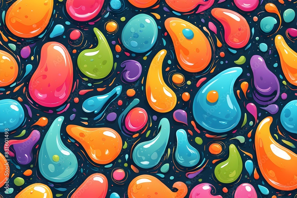 Poster a colorful background with many different colored blobs