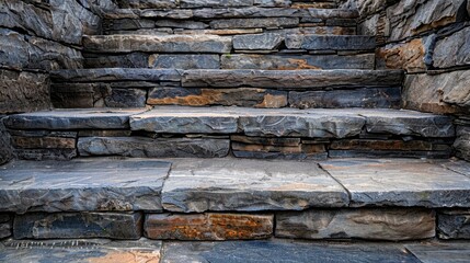 Background Stone,Stacked stone steps with a spacious section for design inserts or advertisements.