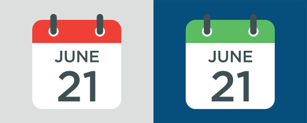 calendar - June 21 icon illustration isolated vector sign symbol