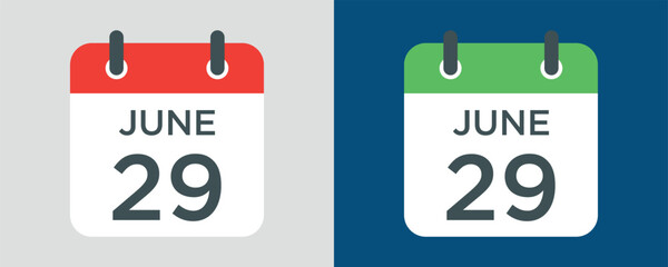 calendar - June 29 icon illustration isolated vector sign symbol