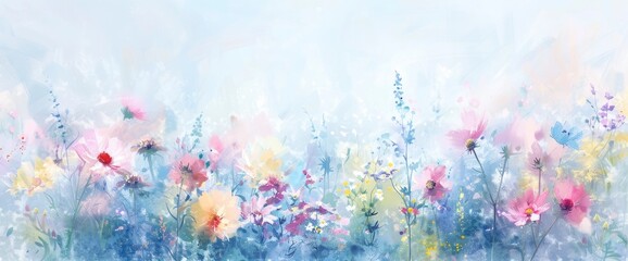 Abstract Alpine Meadow With Pastel Hues, Background