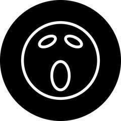 Fototapeta premium emoji shout Line White Circle Black Icon Design