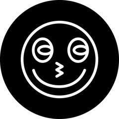 emoji look side Line White Circle Black Icon Design
