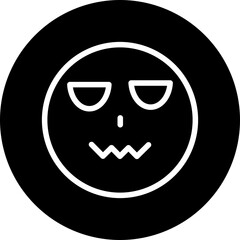 emoji sad Line White Circle Black Icon Design