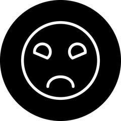 emoji mood off Line White Circle Black Icon Design