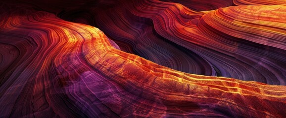Abstract Canyon With Swirling, Layered Rock Formations, Background