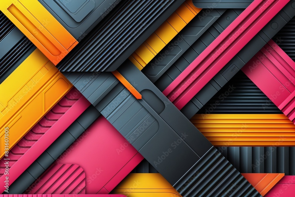 Poster realistic colorful abstract luxury design with geometric shapes and gradients background, overlappsi